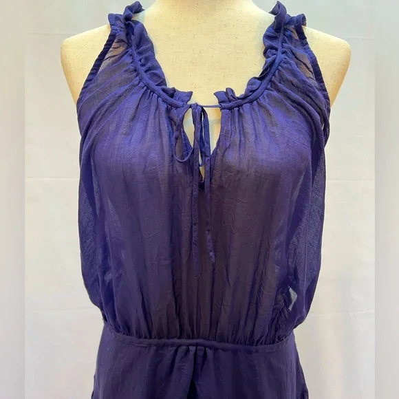 strapless open back dress Vanessa Bruno Mini Dress Romea Lavender Smocked Seersucker Size 38 Sho –  Celebrity Owned